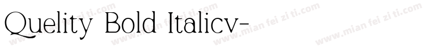 Quelity Bold Italicv字体转换